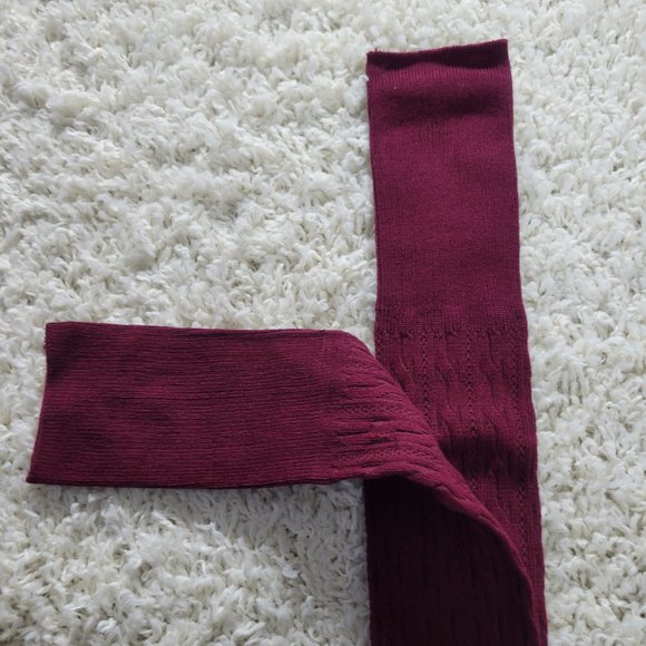Thigh High Socks Extra Long Cable Knit Over The Knee Socks Stretchy Socks Red - Picture 3 of 13